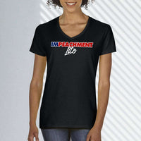Load image into Gallery viewer, Designs by MyUtopia Shout Out:Impeachment Lite Trump Ladies&#39; V-Neck T-Shirt
