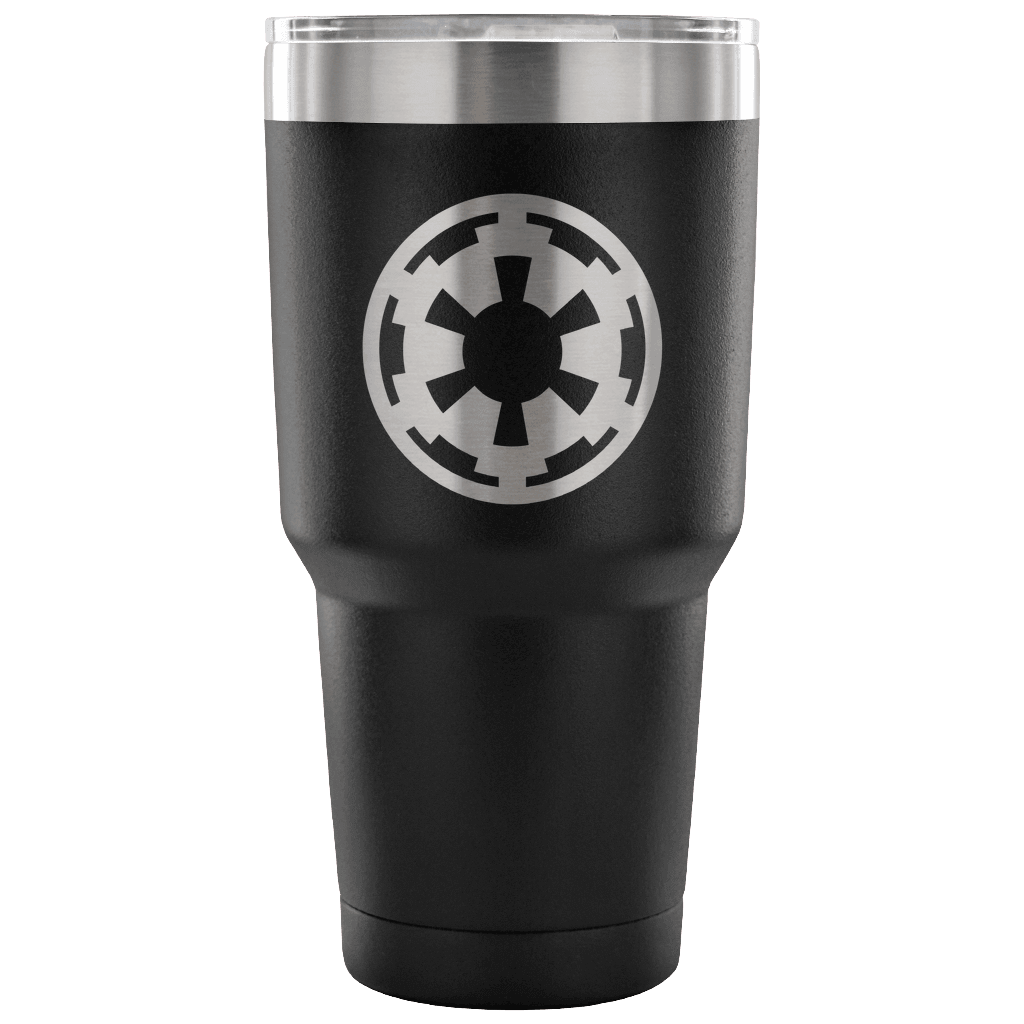 Designs by MyUtopia Shout Out:Imperial Cog Engraved Insulated Double Wall Steel Tumbler Travel Mug,30oz / Black,Polar Camel - 30oz Tumbler