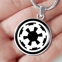 Load image into Gallery viewer, Designs by MyUtopia Shout Out:Imperial Cog Handcrafted Pendant Necklace Optional Message Engraved on back Personalized Gift For Her,Silver,Circle Pendant Necklace
