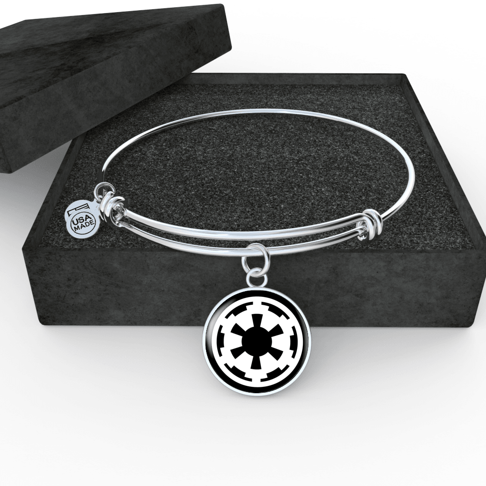 Designs by MyUtopia Shout Out:Imperial Cog Handcrafted Pendant Wire Bracelet Optional Message Engraved on back Personalized Gift For Her