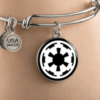 Load image into Gallery viewer, Designs by MyUtopia Shout Out:Imperial Cog Handcrafted Pendant Wire Bracelet Optional Message Engraved on back Personalized Gift For Her
