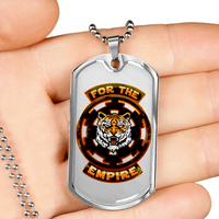 Load image into Gallery viewer, Designs by MyUtopia Shout Out:Imperial Cog Tiger Dog Tag Mens Engravable Necklace,Surgical Stainless Steel / No,Custom Dog Tag Necklace
