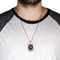 Load image into Gallery viewer, Designs by MyUtopia Shout Out:Imperial Cog Tiger Dog Tag Mens Engravable Necklace
