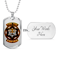Load image into Gallery viewer, Designs by MyUtopia Shout Out:Imperial Cog Tiger Dog Tag Mens Engravable Necklace,Surgical Stainless Steel / Yes,Custom Dog Tag Necklace
