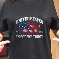 Load image into Gallery viewer, Designs by MyUtopia Shout Out:In God We Trust US Flag Map Adult Unisex T-Shirt
