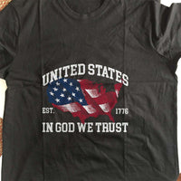 Load image into Gallery viewer, Designs by MyUtopia Shout Out:In God We Trust US Flag Map Adult Unisex T-Shirt
