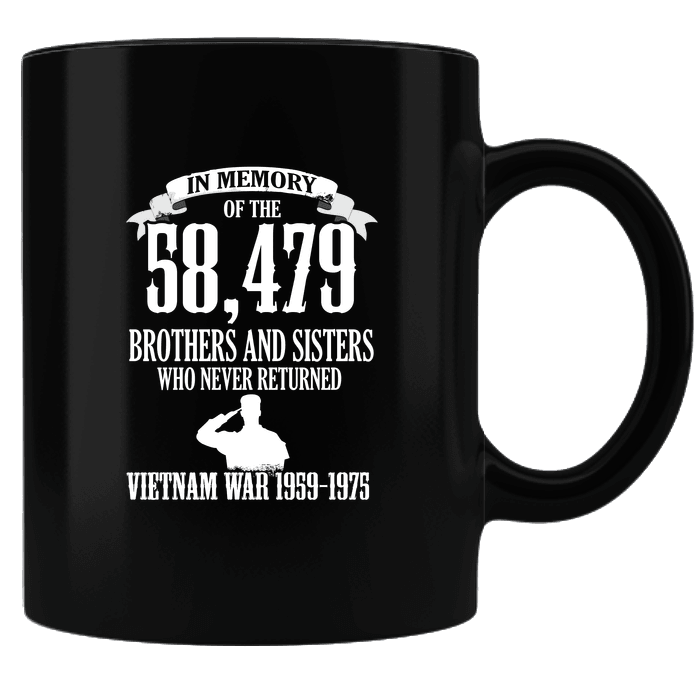 Designs by MyUtopia Shout Out:In Memory of the 58k Who Never Returned from the Vietnam War Ceramic Coffee Mug Black,Black,Ceramic Coffee Mug