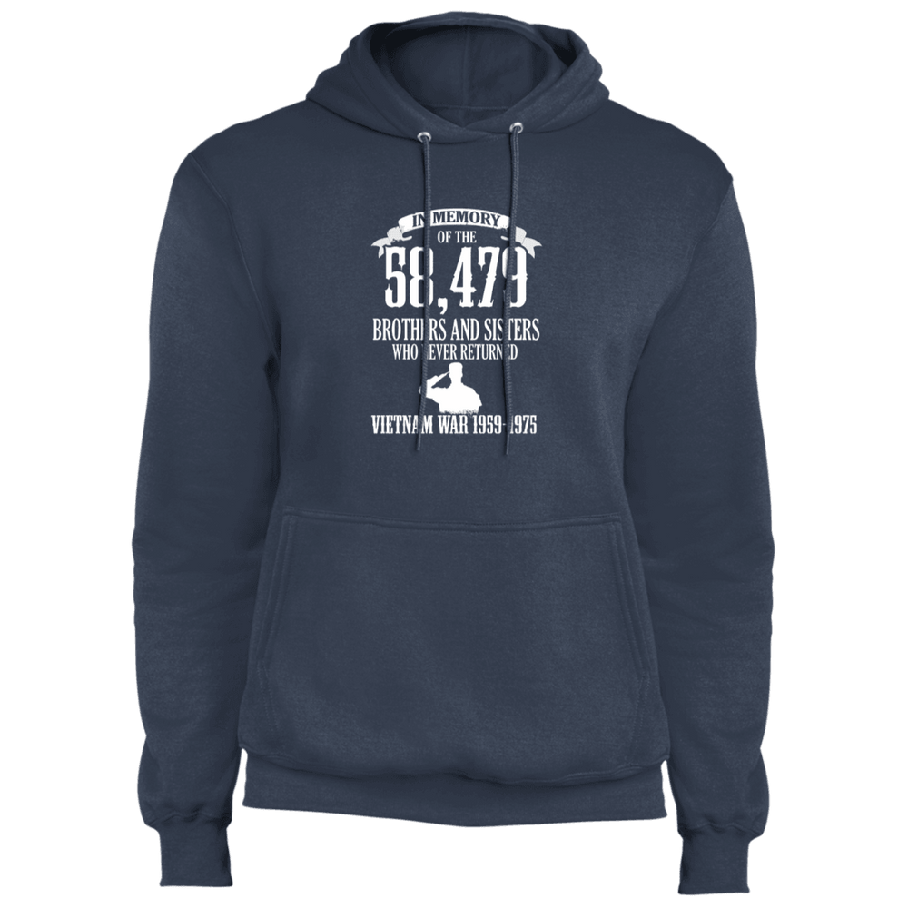 Designs by MyUtopia Shout Out:In Memory of the 58k Who Never Returned from the Vietnam War Core Fleece Pullover Hoodie,Navy / S,Sweatshirts
