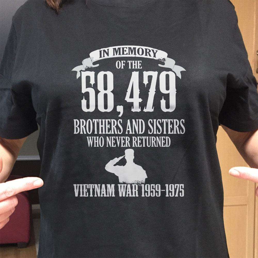 Designs by MyUtopia Shout Out:In Memory of the 58k Who Never Returned from the Vietnam War Unisex T-Shirt