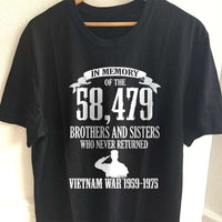 Load image into Gallery viewer, Designs by MyUtopia Shout Out:In Memory of the 58k Who Never Returned from the Vietnam War Unisex T-Shirt,S / Black,Adult Unisex T-Shirt
