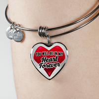 Load image into Gallery viewer, Designs by MyUtopia Shout Out:In My Heart Forever Bangle,Adjustable Bangle / No / Red/Silver,Necklace

