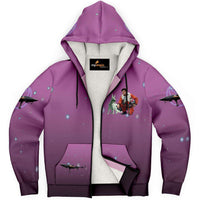 Load image into Gallery viewer, Designs by MyUtopia Shout Out:Inspired by Poe And Crystal Fox Fan Art Microfleece Zip-Up Hoodie - Pink,XS,Microfleece Ziphoodie - AOP
