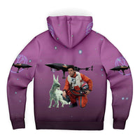 Load image into Gallery viewer, Designs by MyUtopia Shout Out:Inspired by Poe And Crystal Fox Fan Art Microfleece Zip-Up Hoodie - Pink
