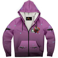 Load image into Gallery viewer, Designs by MyUtopia Shout Out:Inspired by Poe And Crystal Fox Fan Art Microfleece Zip-Up Hoodie - Pink
