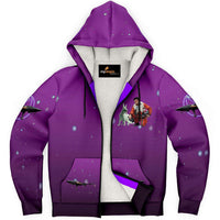 Load image into Gallery viewer, Designs by MyUtopia Shout Out:Inspired by Poe And Crystal Fox Fan Art Microfleece Zip-Up Hoodie - Purple,XS,Microfleece Ziphoodie - AOP
