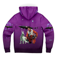 Load image into Gallery viewer, Designs by MyUtopia Shout Out:Inspired by Poe And Crystal Fox Fan Art Microfleece Zip-Up Hoodie - Purple
