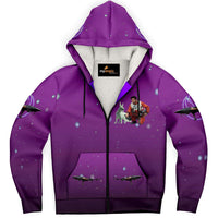 Load image into Gallery viewer, Designs by MyUtopia Shout Out:Inspired by Poe And Crystal Fox Fan Art Microfleece Zip-Up Hoodie - Purple
