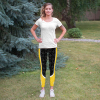 Load image into Gallery viewer, Designs by MyUtopia Shout Out:Iowa #Hawks Soar Football Fan Hawkeye Fan Art - Fashion Leggings Ladies Tights
