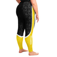 Load image into Gallery viewer, Designs by MyUtopia Shout Out:Iowa #Hawks Soar Football Fan Hawkeye Fan Art - Fashion Leggings Ladies Tights,2XL (18W/20W) / Black,Leggings - AOP
