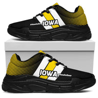 Load image into Gallery viewer, Designs by MyUtopia Shout Out:Iowa #HawksSoar Chunky Sneakers,Women&#39;s / Ladies US5.5 (EU36) / Black,Chunky Sneakers
