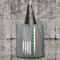 Load image into Gallery viewer, Designs by MyUtopia Shout Out:Irish American Flag Fabric Totebag Reusable Shopping Tote,Grey,Reusable Fabric Shopping Tote Bag
