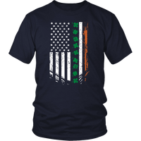 Load image into Gallery viewer, Designs by MyUtopia Shout Out:Irish American Flag T-shirt,Navy / S,Adult Unisex T-Shirt
