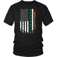 Load image into Gallery viewer, Designs by MyUtopia Shout Out:Irish American Flag T-shirt,Black / S,Adult Unisex T-Shirt
