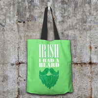 Load image into Gallery viewer, Designs by MyUtopia Shout Out:Irish I had A Beard Fabric Totebag Reusable Shopping Tote,Pastel Green,Reusable Fabric Shopping Tote Bag
