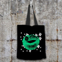 Load image into Gallery viewer, Designs by MyUtopia Shout Out:Irish Kiss Fabric Totebag Reusable Shopping Tote,Black,Reusable Fabric Shopping Tote Bag
