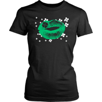 Load image into Gallery viewer, Designs by MyUtopia Shout Out:Irish Kiss T-shirt,District Womens Shirt / Black / XS,Ladies T-Shirts
