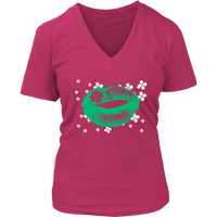 Load image into Gallery viewer, Designs by MyUtopia Shout Out:Irish Kiss T-shirt,District Womens V-Neck / Dark Fuchsia / S,Ladies T-Shirts
