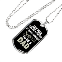 Load image into Gallery viewer, Designs by MyUtopia Shout Out:It Takes Someone Special To Be A Dad Personalized Engravable Dog Tag,Silver / No,Dog Tag Necklace
