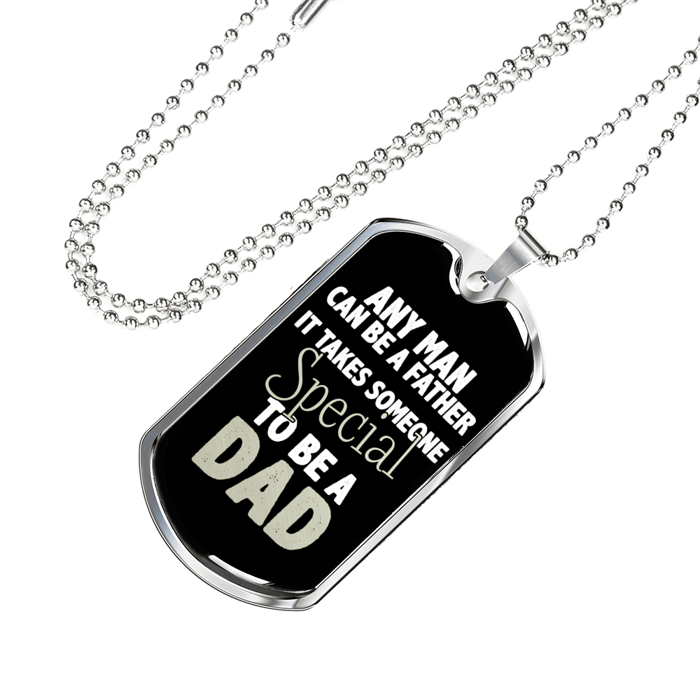 Designs by MyUtopia Shout Out:It Takes Someone Special To Be A Dad Personalized Engravable Dog Tag,Silver / No,Dog Tag Necklace