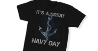 Load image into Gallery viewer, Designs by MyUtopia Shout Out:It&#39;s A Great Navy Day Unisex Jersey Short-Sleeve T-Shirt
