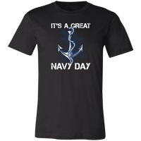 Load image into Gallery viewer, Designs by MyUtopia Shout Out:It&#39;s A Great Navy Day Unisex Jersey Short-Sleeve T-Shirt,X-Small / Black,Adult Unisex T-Shirt
