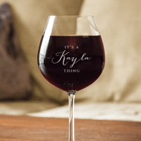 Load image into Gallery viewer, Designs by MyUtopia Shout Out:It&#39;s A YOU Thing Wine Glass Personalized Engraved
