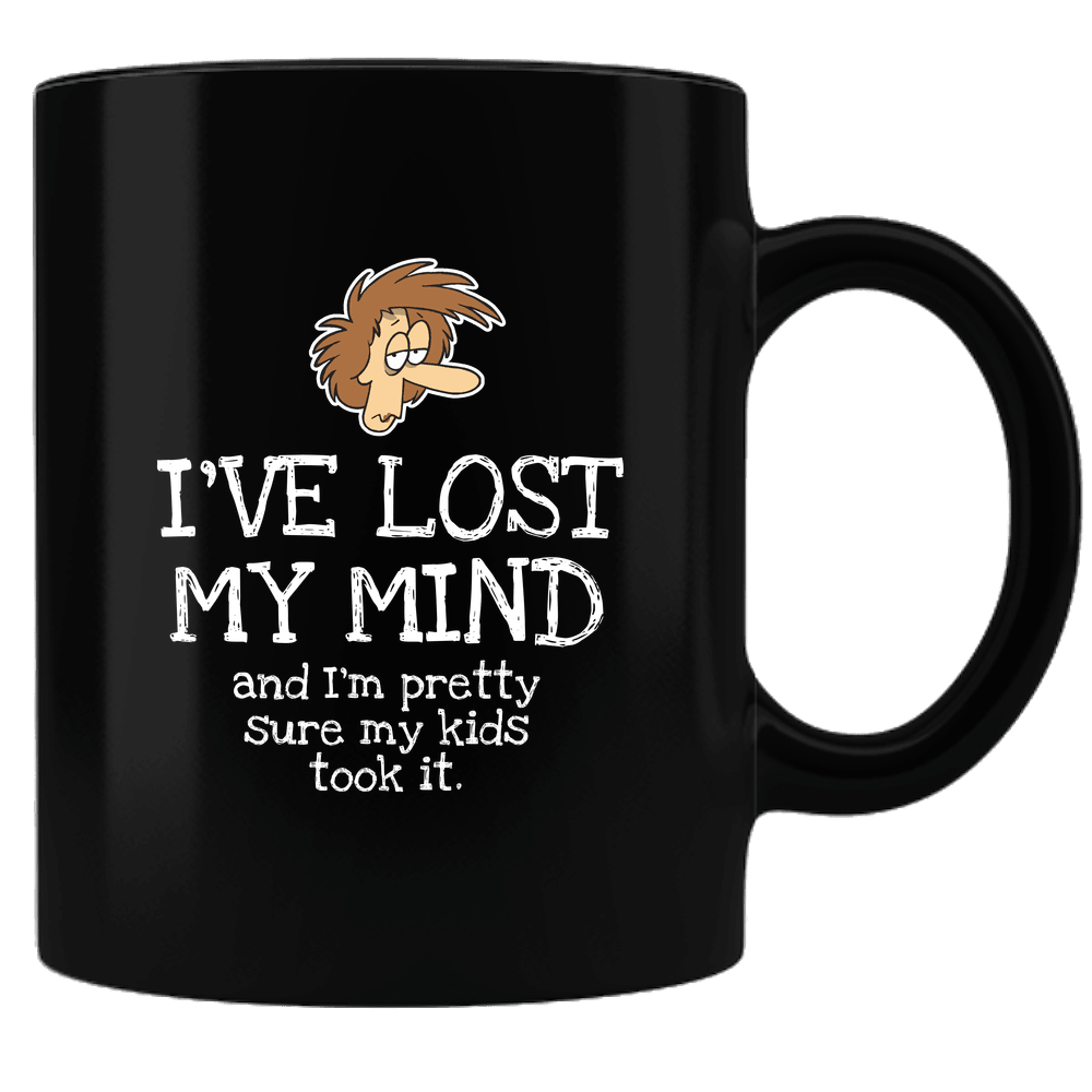 Designs by MyUtopia Shout Out:I've Lost My Mind, Kids Took It Black Coffee Mug,Black,Ceramic Coffee Mug