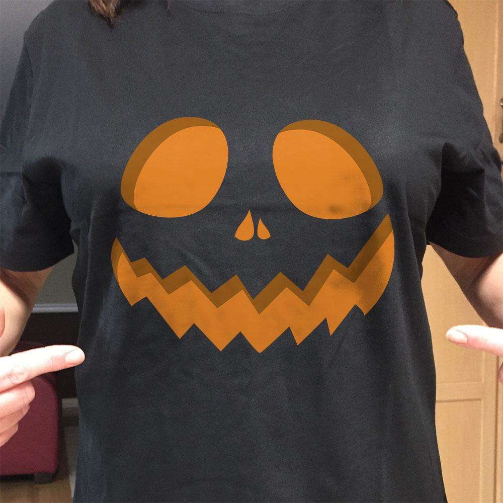 Designs by MyUtopia Shout Out:Jack O'Lantern Adult Unisex Cotton Short Sleeve T-Shirt