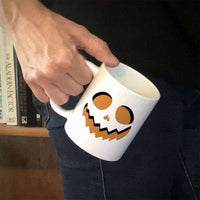 Load image into Gallery viewer, Designs by MyUtopia Shout Out:Jack O&#39;Lantern White Ceramic Coffee Mug

