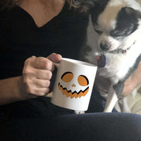 Load image into Gallery viewer, Designs by MyUtopia Shout Out:Jack O&#39;Lantern White Ceramic Coffee Mug
