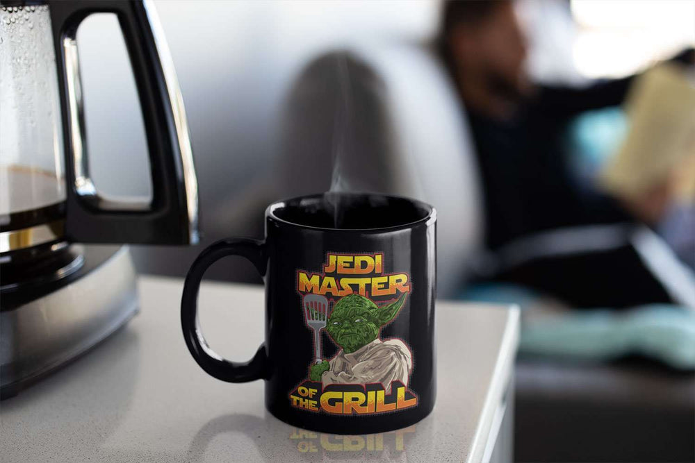 Designs by MyUtopia Shout Out:Jedi Master of the Grill Ceramic Mug - Black