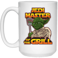 Load image into Gallery viewer, Designs by MyUtopia Shout Out:Jedi Master of the Grill Ceramic Mug - White,15 oz / White,Ceramic Coffee Mug
