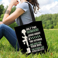Load image into Gallery viewer, Designs by MyUtopia Shout Out:Jesus Christ and Veteran Died For You Fabric Totebag Reusable Shopping Tote
