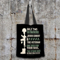 Load image into Gallery viewer, Designs by MyUtopia Shout Out:Jesus Christ and Veteran Died For You Fabric Totebag Reusable Shopping Tote
