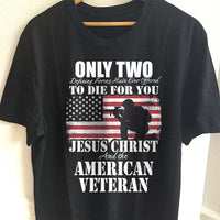 Load image into Gallery viewer, Designs by MyUtopia Shout Out:Jesus Christ &amp; The American Veteran Adult Unisex T-Shirt,S / Black,Adult Unisex T-Shirt
