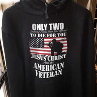 Load image into Gallery viewer, Designs by MyUtopia Shout Out:Jesus Christ &amp; The American Veteran Core Fleece Pullover Hoodie
