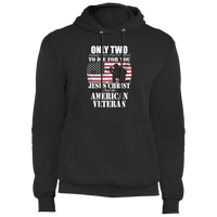 Load image into Gallery viewer, Designs by MyUtopia Shout Out:Jesus Christ &amp; The American Veteran Core Fleece Pullover Hoodie,S / Jet Black,Pullover Hoodie
