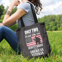 Load image into Gallery viewer, Designs by MyUtopia Shout Out:Jesus Christ &amp; The American Veteran Fabric Totebag Reusable Shopping Tote
