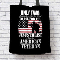 Load image into Gallery viewer, Designs by MyUtopia Shout Out:Jesus Christ &amp; The American Veteran Fabric Totebag Reusable Shopping Tote
