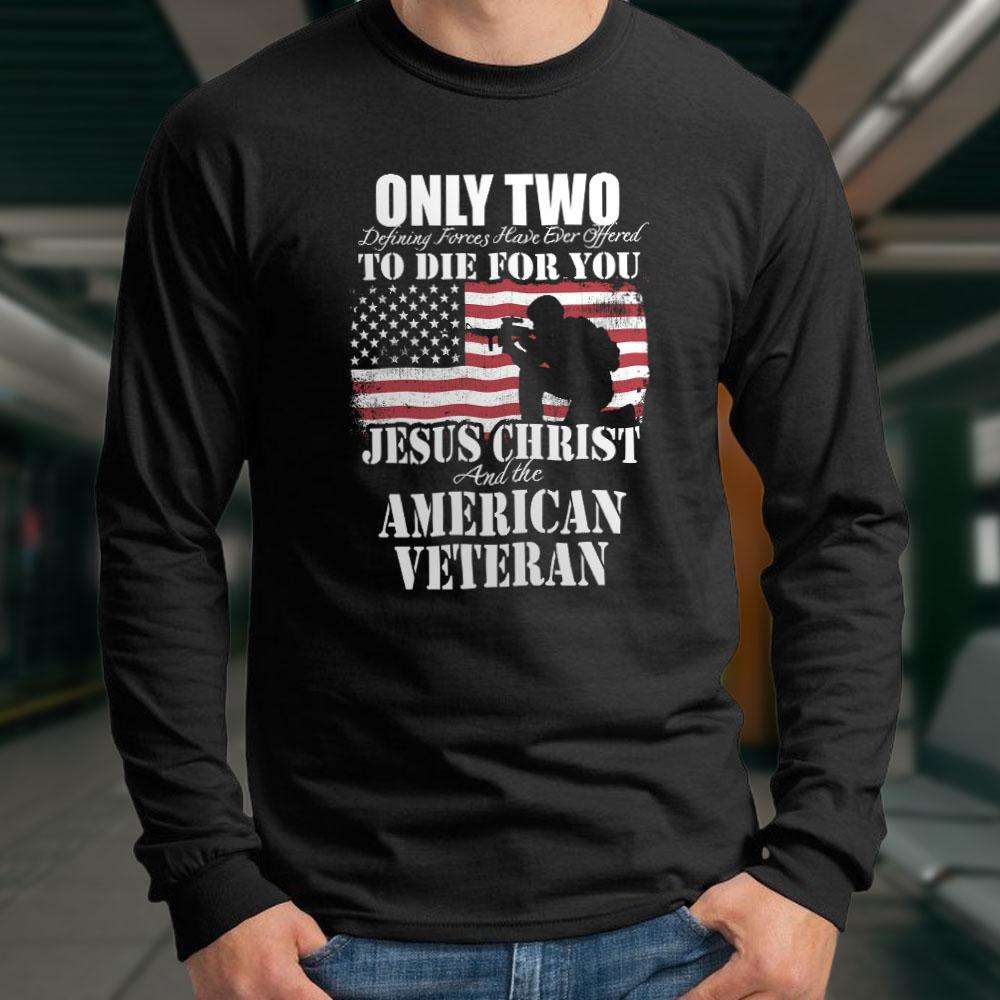 Designs by MyUtopia Shout Out:Jesus Christ & The American Veteran Long S Ultra Cotton T-Shirt